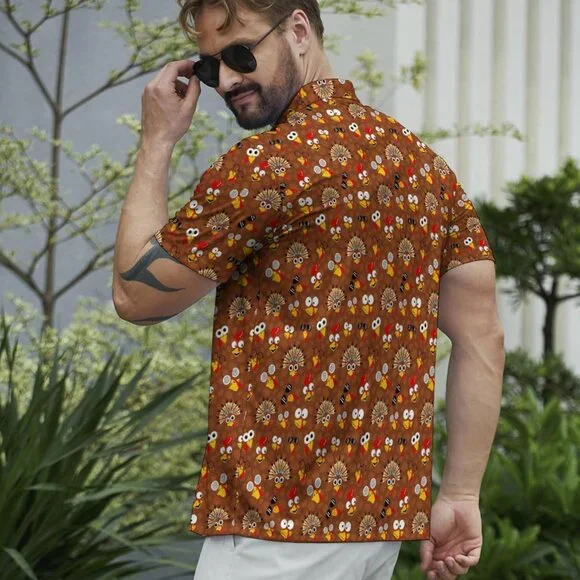 Funny Polos for Men Funny Print Short Sleeve Shirts Quick Dry Polo Shirts Hawaii